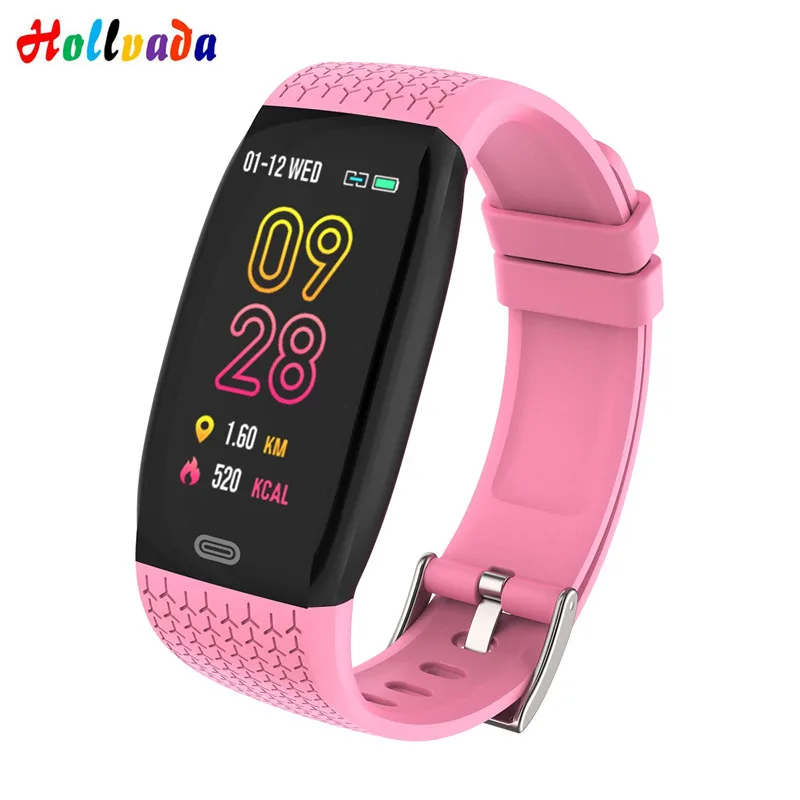 S2 pink S2 Смарт-часы, браслет Bluetooth 4,0 светодиодный экран, измеритель артериального давления, пульсометр, модный ремешок, умные часы для женщин и мужчин - Цвет: S2 pink