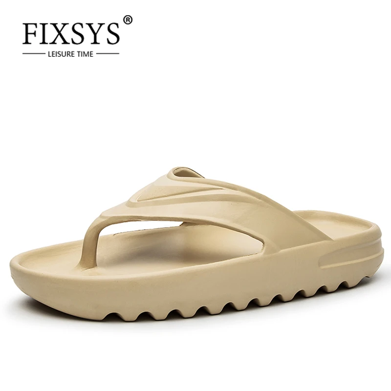 FIXSYS Summer Men Flip Flops anti-slip Beach Shoes Outdoor Slippers Lightweight male Sandals Indoor Room Home Slides big Size 45 | Обувь