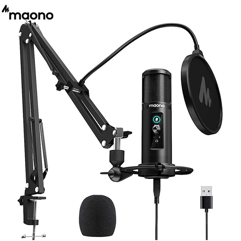 Maono Pm422 Usb Microphone Zero Latency Monitoring 192khz/24bit 