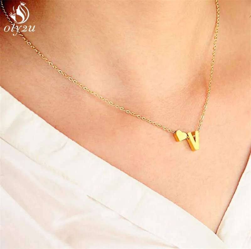 Dainty Tiny Heart Initial Necklace Gold Chain Love Letter Name Choker Necklaces for Women Wedding Jewelry Accessories Gift Dainty Tiny Heart Initial Necklace Gold Chain Love Letter Name Choker Necklaces for Women Wedding Jewelry Accessories Gift