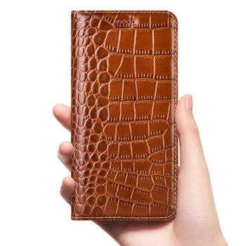 

Crocodile Genuine Flip Leather Case For Cubot Magic Note S Dinosaur Rainbow 2 Power Nova KingKong Cell Phone Cover Cases
