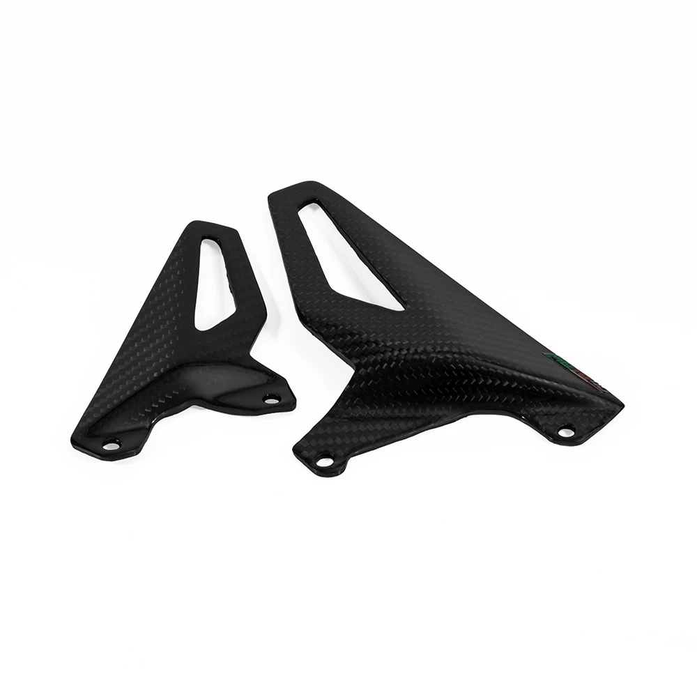 For Ducati Panigale V4 Gloss/Matt Carbon Fiber Motorcycle Heel Guard Rearset Plate Foot Peg Protector