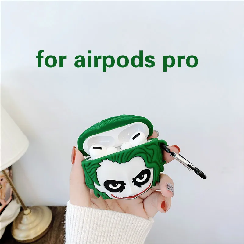 3D клоун Джокер Аватар имитация из силикона чехол для Apple AirPods pro 2 3 Bluetooth аксессуары чехол coque fundas Хэллоуин - Цвет: for airpods pro