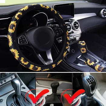 

Handbrake Steering Wheel Cover Gearshift Car Auto Interior Inner Parts