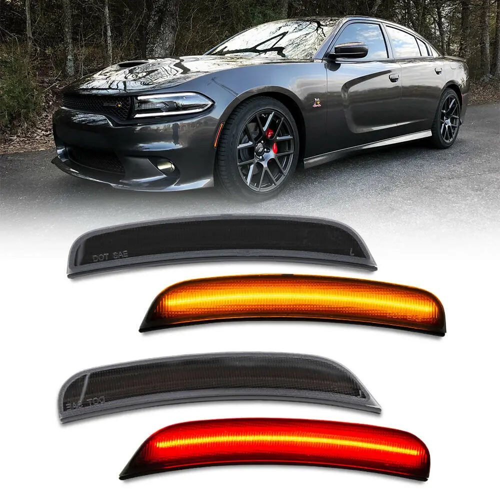 4PCS Led Front&Rear Side Marker Lamp for 2015 2016 2017 2018 2019 Dodge