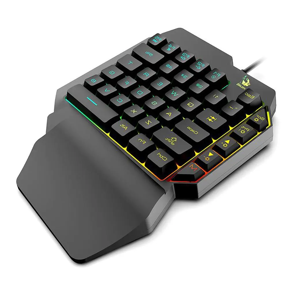  Waterproof Left Hand Colorful One-Handed Keyboard God Throne Left Hand =Feel Game Keyboard
