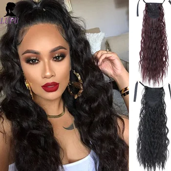 

LUPU 18" 22" Long Afro Curly Drawstring Synthetic Ponytail Clip In Hair Extension Heat Resistant Hairpieces