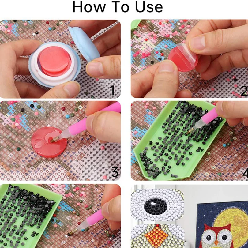 Macaron Diamond Painting Glue Clay Storage Box 1/6pcs