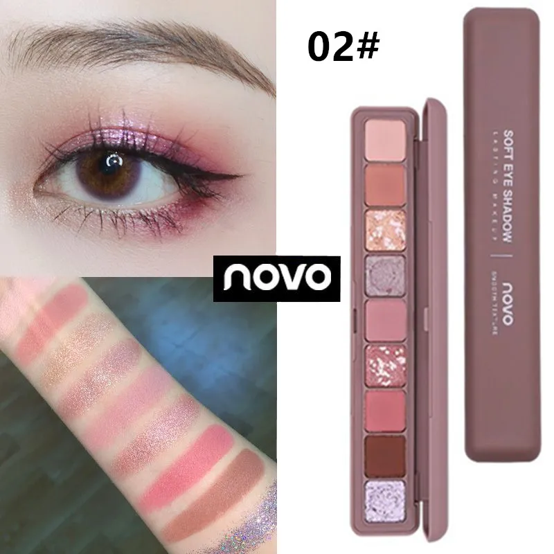 02 9 цветов блеск Galaxy тени для век пюре картофельные матовые Smoky Eyes палитра для макияжа мерцающий Пигмент Тени для век Блеск алмазные Тени Набор - Цвет: 02