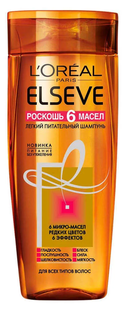 Шампунь питательный «Роскошь 6 масел» Elseve L'Oreal Paris, 400 мл