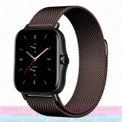 Premium Milanese Loop Band Bracelet, Stainless Steel Mesh Strap, 20mm/22mm for Amazfit  bip-Lite (Coffee)