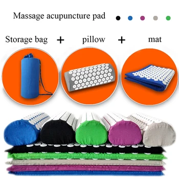

Acupressure Relieve Massager Cushion Massage Yoga Mat Acupuncture Massage Yoga Mat with Pillow Stress Back Body Pain Spike Mat