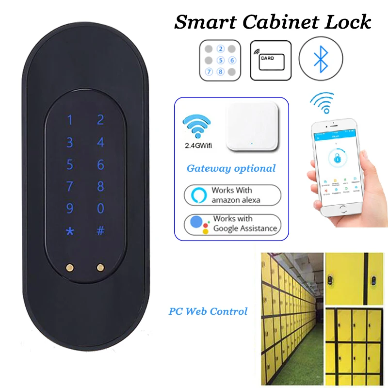 Смарт-замок для шкафа с компьютерным управлением Bluetooth TTLOCK Wifi шлюз код IC карта