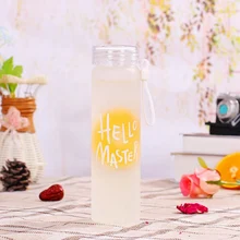 Модная Повседневная креативная стеклянная бутылка для воды спортивная портативная Высококачественная прочная уличная Студенческая герметичная стеклянная бутылка для напитков