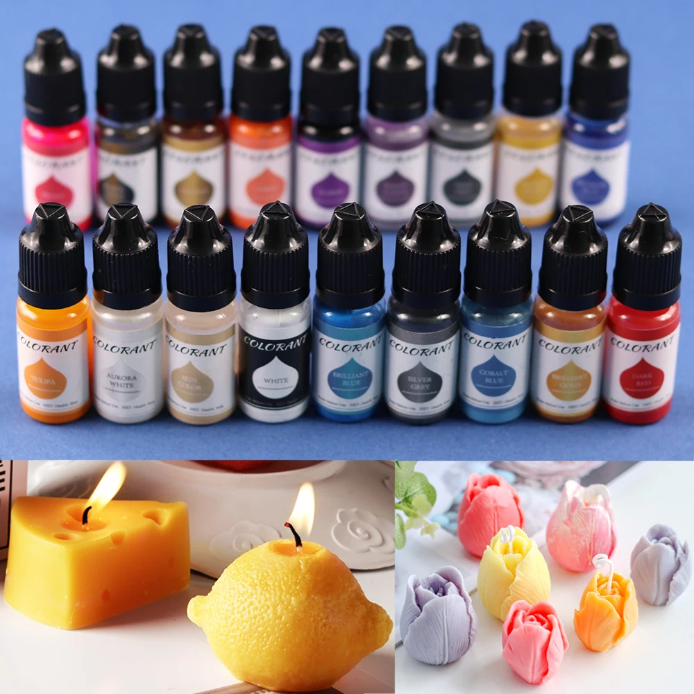 24 Color 10ml Candle Soap Pigment Liquid Colorant Resin Coloring Dye