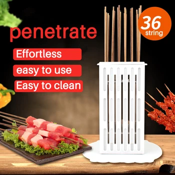 

36/49 Holes Meat Skewer Kebab Maker Box Machine Beef Meat Maker Grill Barbecue Kitchen Accessories BBQ Tools for Camping