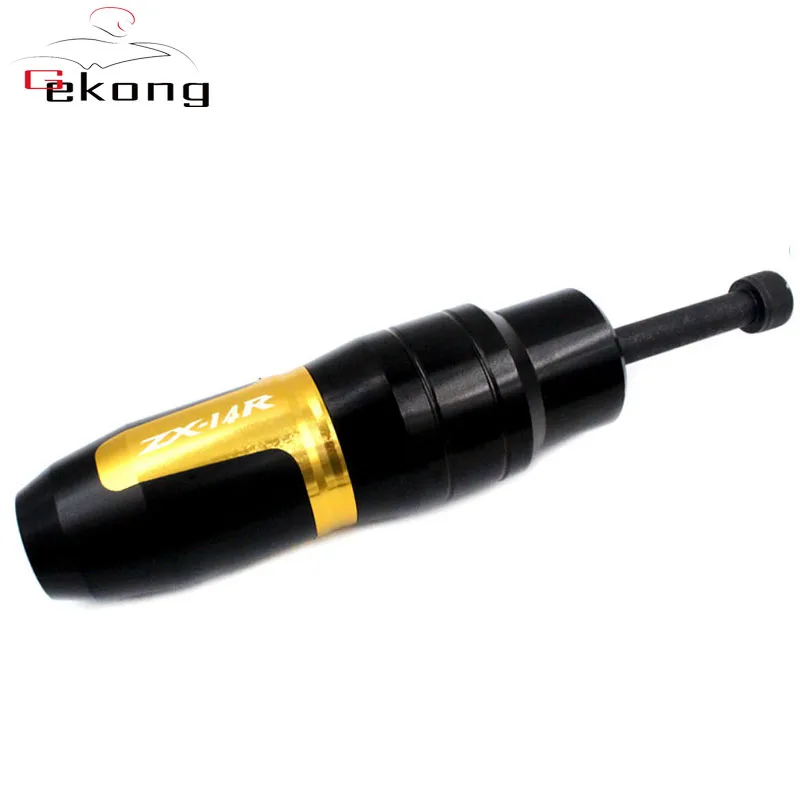 Motorcycle CNC Fit For Kawasaki NINJA ZZR1400 ZX14R ZZR 1400 ZX-14R Frame Crash Pads Exhaust Sliders Crash Protector With logo - Цвет: 1 pcs of Gold