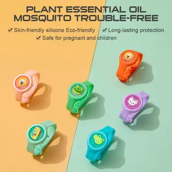 

children silicone Mosquito Repellent Watch Safe Cartoon Lightweight Wearable Mosquito Repeller Bracelet long-last protection