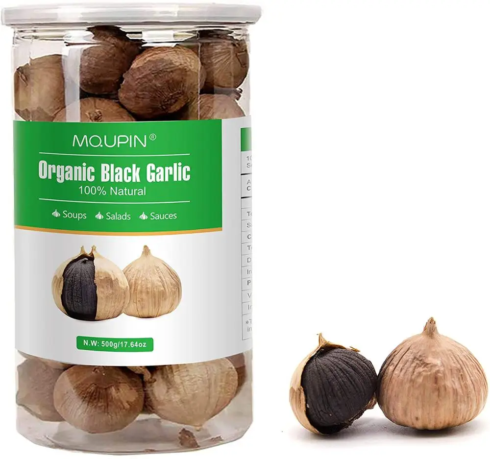 

Organic Black Garlic 500g Aged for Full 90 Days Whole Fermented Black Garlic Enhance Immunity Promote Blood Circulation