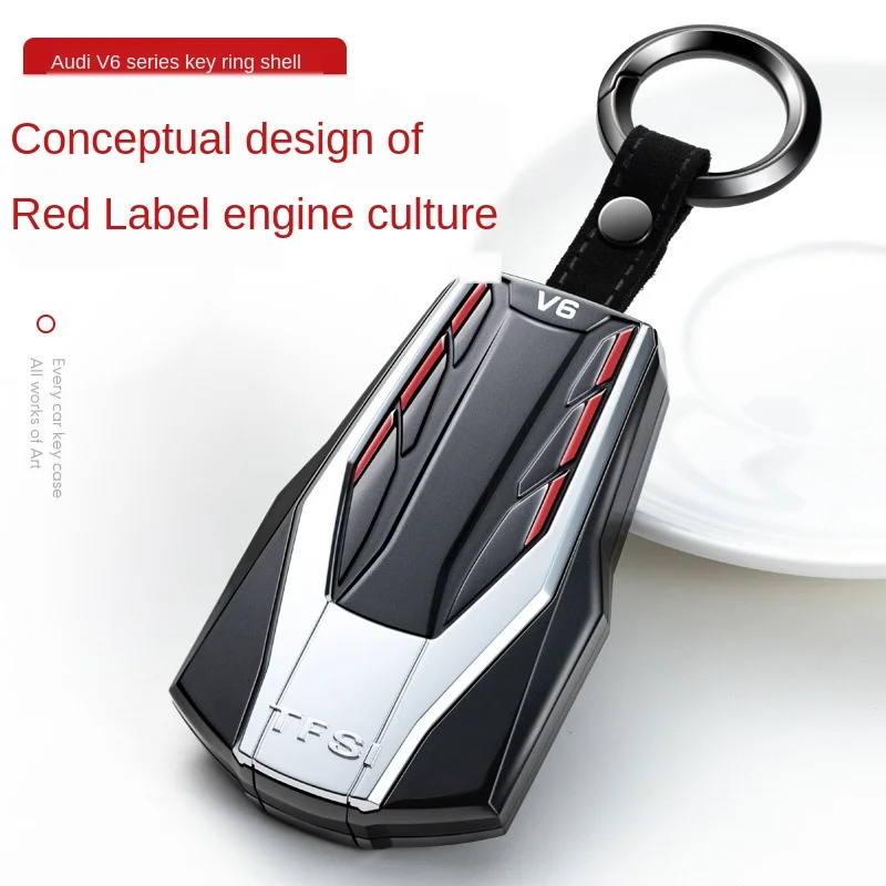 

For Audi Key Case Holder for A4L A6L A3 Q5L Q3 Q7 Q2 A7 A8 TT Auto Smart Remote Car Key Case Fob Keychain Ring Chian Accessories