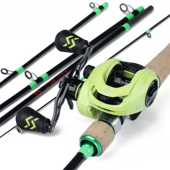 

Sougayilang 1.8-2.4M Fishing Rod and Reel Combo Set 8.0:1 High Speed Baitcsting Reel Fishing Line Lures Bag Hooks Full Kit