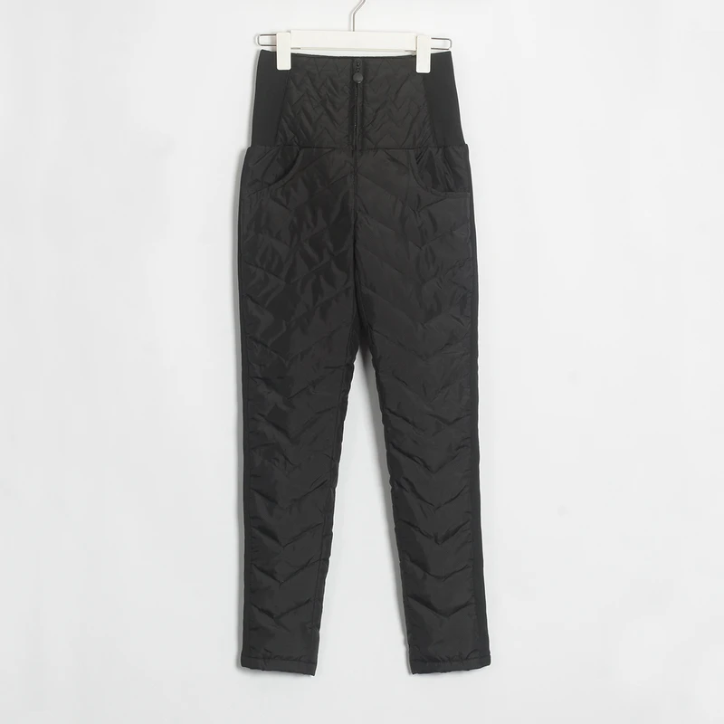 Wixra, женские зимние штаны с высокой талией, длинные штаны, женские уличные теплые плотные узкие брюки размера плюс 4XL - Цвет: Black