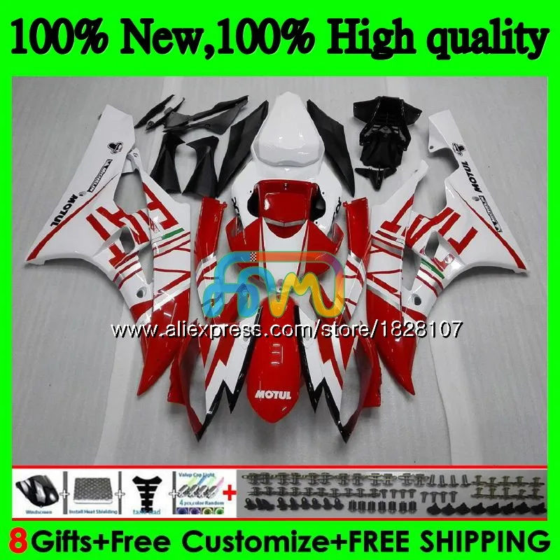 Средства ухода за кожей для YAMAHA YZF R 6 YZF 600 YZF-600 YZFR6 06 07 53BS. 12 YZF R6 06-07 600CC YZF600 красный белый YZF-R6 2006 2007 OEM обтекатели - Цвет: No. 1