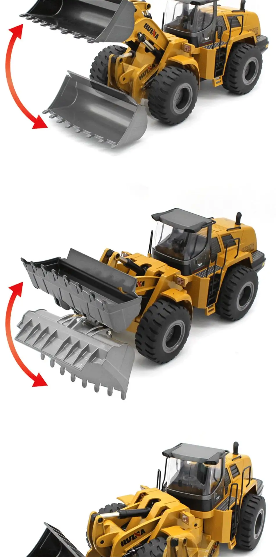 Huina 583 10 Ch RC Bulldozer Truck 1/14 2.4GHz Remote Control Excavator Alloy Bulldozer Boys Gift Autos RC Cars Toys RTR