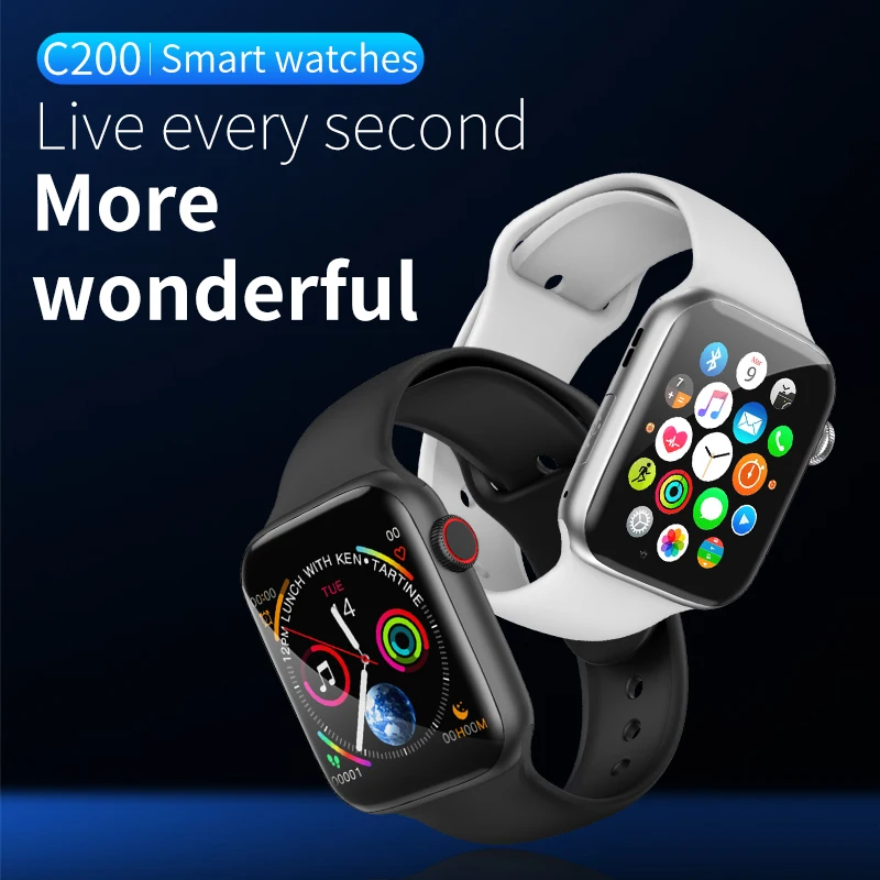 

C200 Smart Watch 1.54" Screen Touch Heart Rate Monitor PK W34 IWO 10 Smart Bracelet Bluetooth Call Smartwatch for Android phone