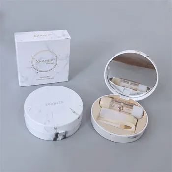 

RGP Marble pattern Round Contact lens case INS temperament contact lens case travel glasses case as gift Contact lens care box