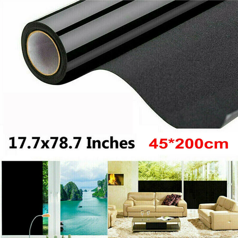 

Removable Reusable Black Window Film Privacy Room Static Cling Window Tint UV Protection Block Sun Darkening Window Sticker