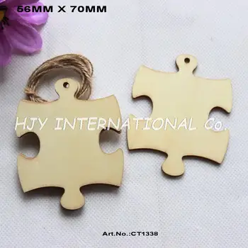 

(14pcs/lot) 70mm Unfinished Blank Wooden Puzzle Party Wedding Save Date Ornaments 2.8 inches -CT1338