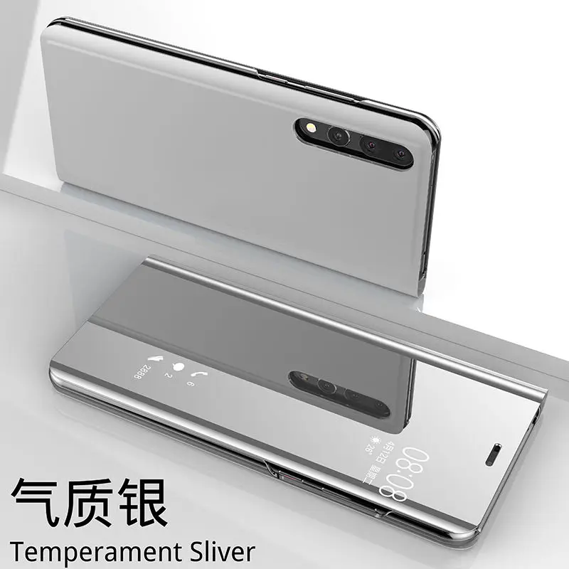 Роскошное умное Зеркало чехол для HuaWei Коврики 20 Lite 8 9 10 honor 8x 8x max 8s 8a v20 Y5/Y6/Y9/P Smart Z Maimang 7 p30 наслаждаться фотоаппаратов моментальной печати 7S - Цвет: silver white