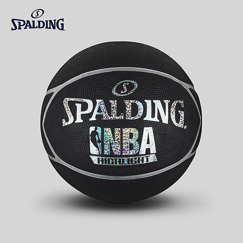 SPALDING NBA серебро Выделите Баскетбол Официальный Размер и вес 7# резиновый материал открытый мужской матч мяч 83-497Y