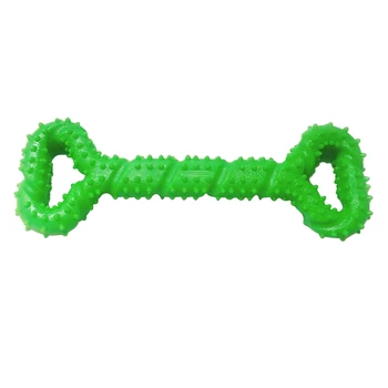 

Robust dog toy 13 inch bone shaped hard rubber chew toy with convex design highly interactive toy cleaning teeth massaging gums