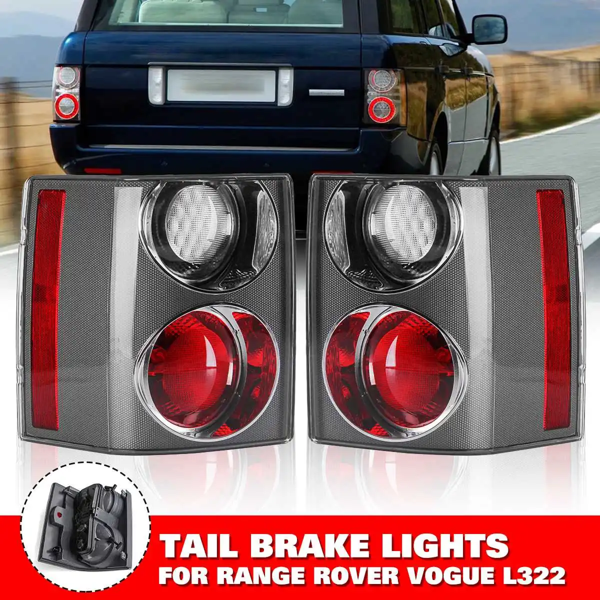 

For RANGE for LAND ROVER VOGUE L322 2002-2009 Tail Light 1 Pair DIY Rear Taillight Brake Lights Bumper Reflector Tail Stop Light