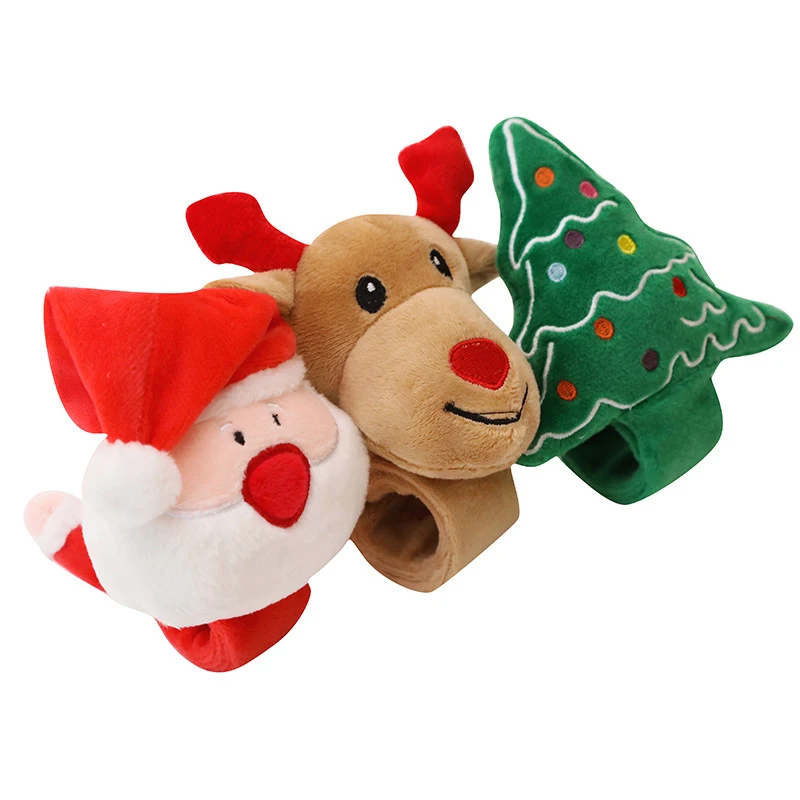 Plush Elk Christmas Tree Bracelet Headband Creative Christmas Plush Pats Circle Toys Santa Claus Gifts Christmas Decorations