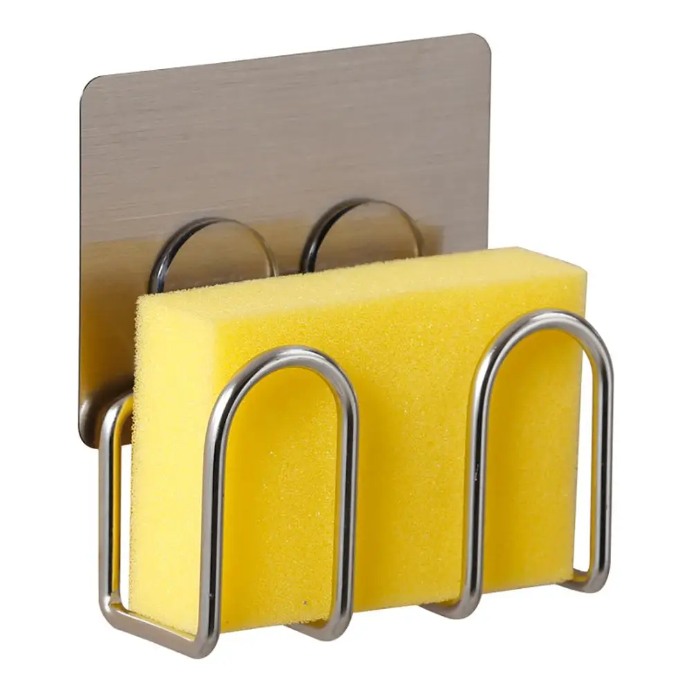 

2pcs/set Kitchen Sponge Holder, Sink Sponge Caddy Organizer, 304 Stainless Steel Polished Finish Self Adhesive Sponge Storage