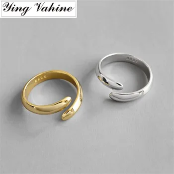 

ying Vahine 100% 925 Sterling Silver Fashion Personality Staggered Design Open Rings for Women
