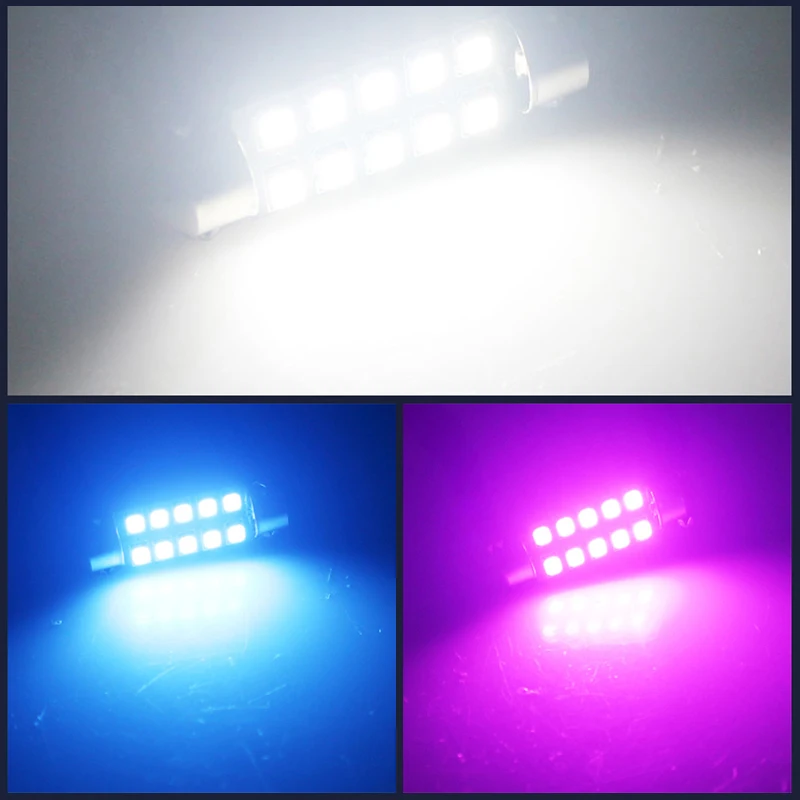 1x Festoon C5W led C10W Canbus 31/36/39/41 мм Внутреннее освещение без ошибок 2835 SMD номерной знак