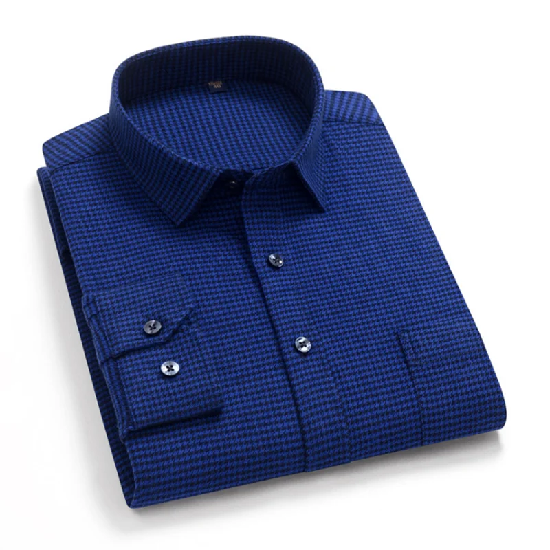Английские стильные мужские однобортные рубашки с длинным рукавом Camisa, дышащие клетчатые повседневные рубашки из чистого хлопка - Цвет: sky blue
