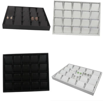 

PU Leather Jewelry Tray 20 Grid Pendant Necklace Earrings Organizer