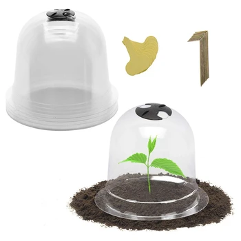 

6Pcs Reusable Plastic Mini Greenhouse, Garden Cloche e Plant Covers Frost Guard Freeze Protection for Plants Outdoors
