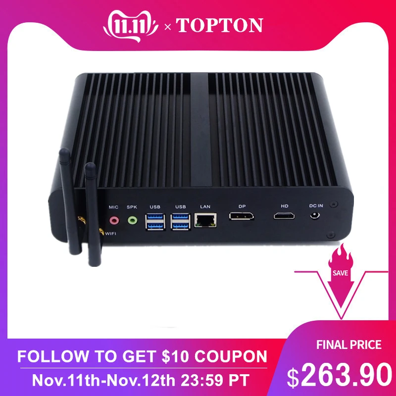 

Newest 7th Gen Core i7 7500U Fanless Mini PC Intel HD Graphics 620 Windows 10 300M Wifi Kaby Lake Architecture Desktop Computer