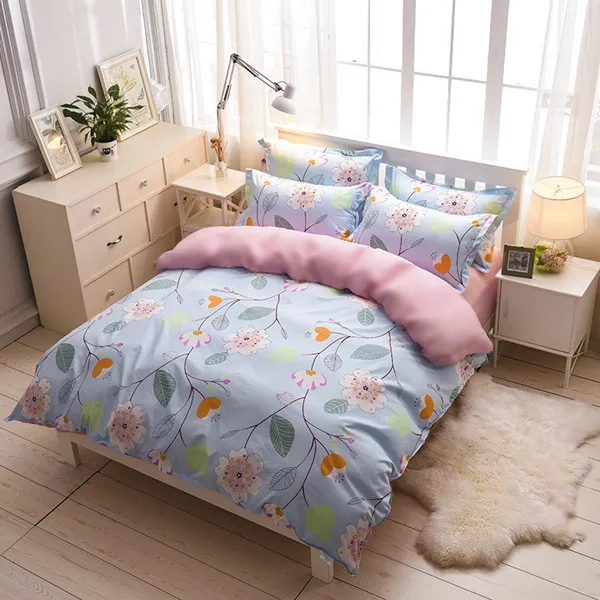 Хлопок, пододеяльник+ наволочка, мультяшный принт, покрывало на кровать для детей, взрослых, односпальная двуспальная кровать, для спальни, XF650-5 - Цвет: 30