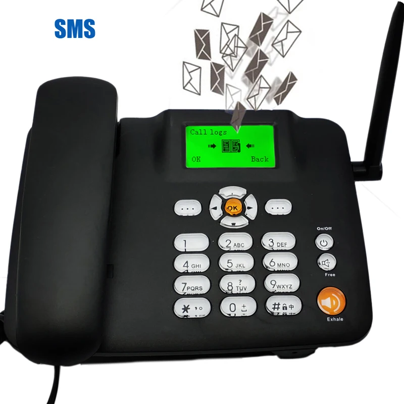 Беспроводной телефон Поддержка 2 GSM sim-карты фиксированный черный стационарный телефон стационарный беспроводной телефон домашний офис дом Арабский Русский