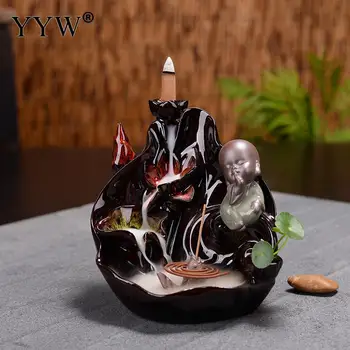 

Lotus Incense Burner Censer Quemador De Incienso Wierook Waterval Incense Smoke Backflow Waterfall Incense Holder Ceramic Burner