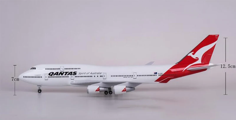 1/150 масштаб 47 см самолет B747 QANTAS Boeing 747 модель самолета светодиодный свет и колесо шасси литье под давлением модель самолёта из смолы игрушка