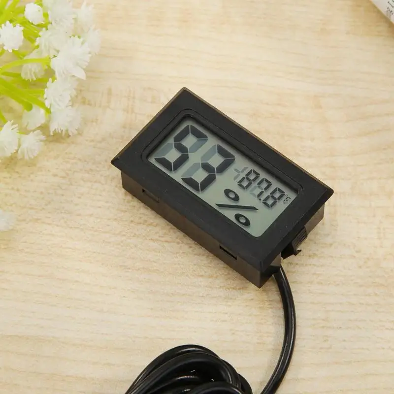 Digital LCD Display Humidity Meter Thermometer Temp Sensor With Probe Indoor New