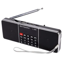 Мини Портативный Перезаряжаемый стерео L-288 fm-радио динамик с поддержкой ЖК-экрана TF карта USB диск MP3 музыкальный плеер громкий динамик(Blac